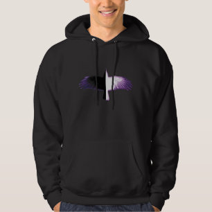 Svart och vit lila kråka hoodie