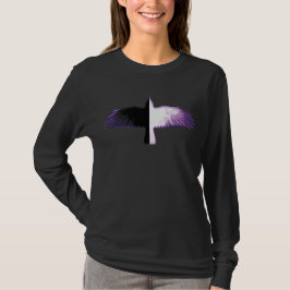 Svart och vit lila kråka t shirt