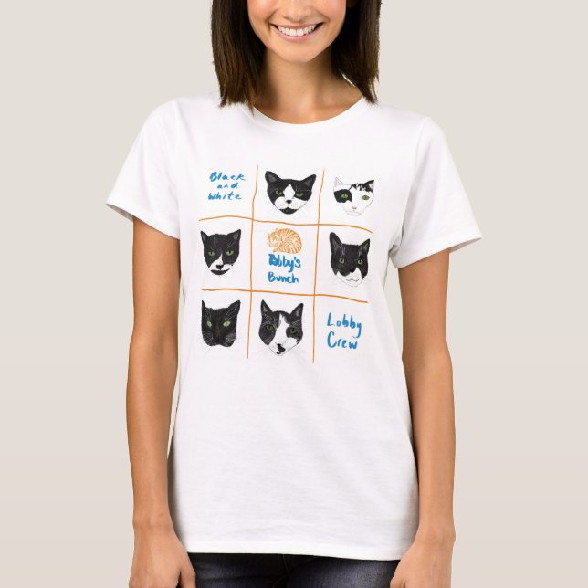 Svart och vit lobby-besättning t-shirt (Framsida)