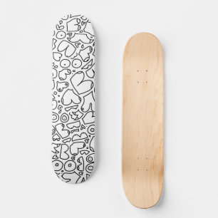 svart och vit lugg mini skateboard bräda 18,5 cm