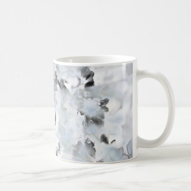 Svart och vit lyxfri abstrakt modern konst kaffemugg (Höger)