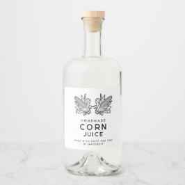 Svart och vit maj-saft med två kärnor spritflaskor etikett