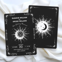 Svart och vit mån sol tarot himmelsk bröllop