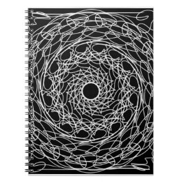 Svart och vit mandala-design anteckningsbok