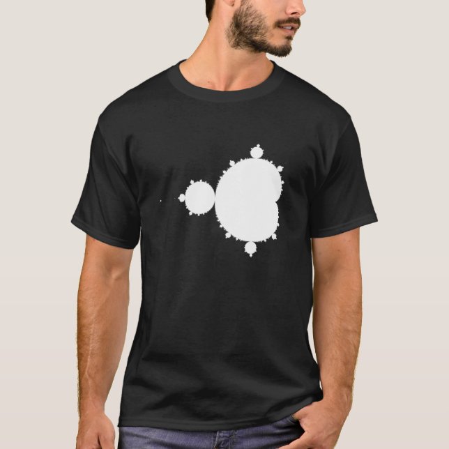 Svart och vit Mandelbrot T-shirt (Framsida)