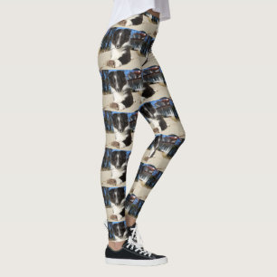 Svart och vit marionett leggings