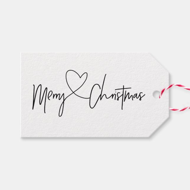 Svart och vit Märkre för julgåva Presentetikett (Framsidan (Horizontal))