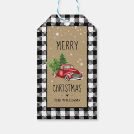 Svart och vit Märkre under julen Presentetikett