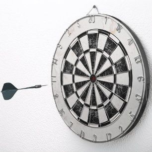Svart och vit marmor Klassisk Elegant Darttavla