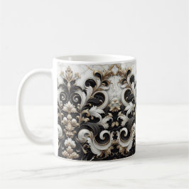 Svart och vit marmordesign kaffemugg