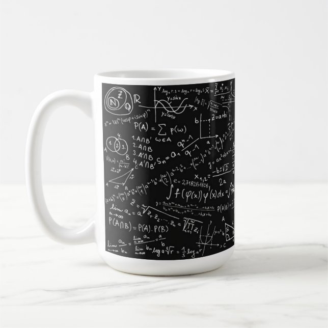 Svart och vit matematisk formel kaffemugg (Vänster)