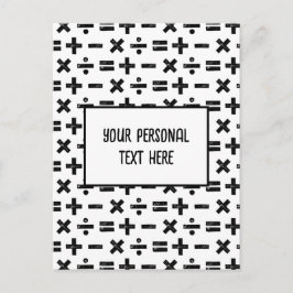 Svart och vit matematisk symbol Lino-klipp & Anpas Vykort