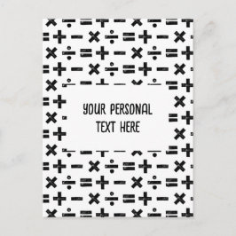 Svart och vit matematisk symbol Lino-klipp & Anpas Vykort