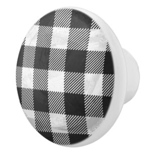Svart och vit med schackbräde knopp