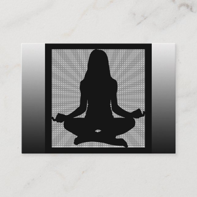Svart och vit meditation yoga visitkort (Framsida)
