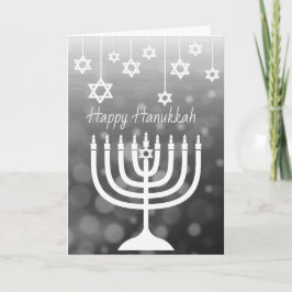 Svart och vit Menorah Glad Hanukkah Kort
