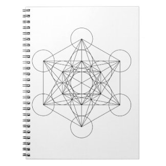 Svart och Vit Metatrons Kub Anteckningsbok