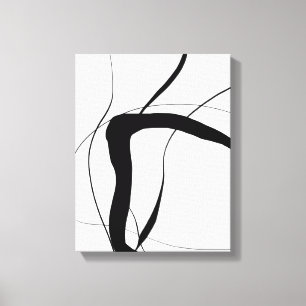 Svart och vit minimal Abstrakt Art Canvastryck