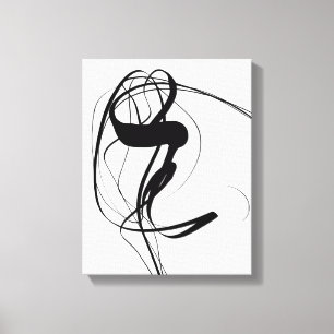 Svart och vit minimal Abstrakt Art Canvastryck