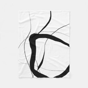 Svart och vit minimal Abstrakt Art Fleecefilt