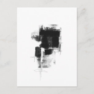 Svart och vit minimal Abstrakt Art Vykort