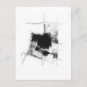 Svart och vit minimal Abstrakt Art Vykort