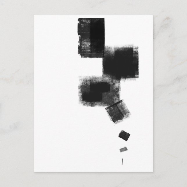 Svart och vit minimal Abstrakt Art Vykort (Framsida)