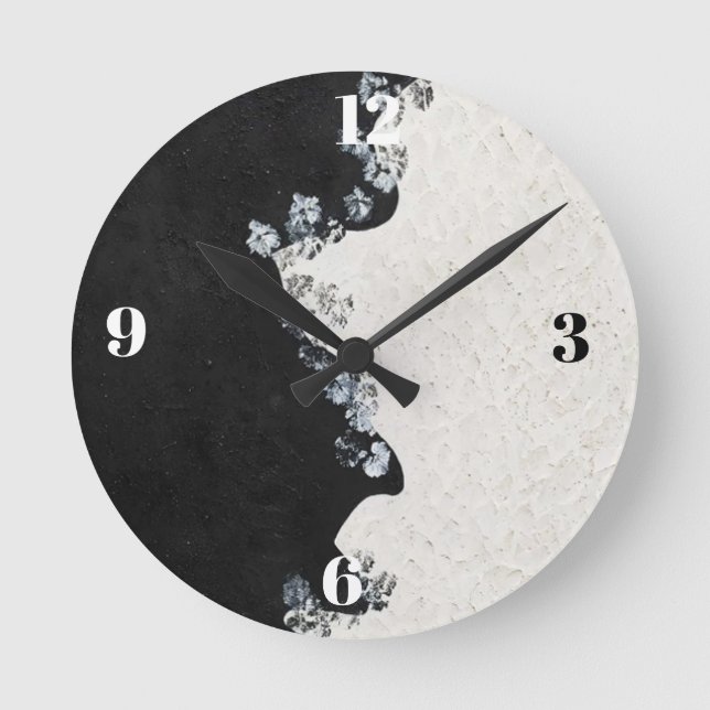 Svart och vit minimalistisk modern klocka (Framsida)