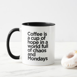 Svart och Vit Minimalistisk Rolig Kaffe Citat Mugg