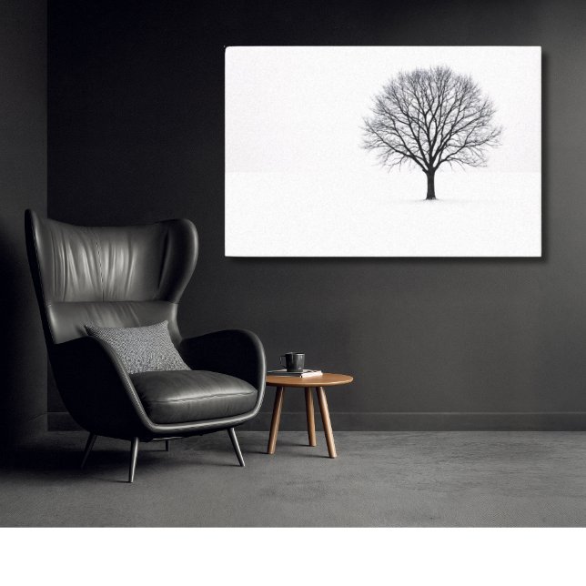 Svart och vit minimalistisk trädkonst canvastryck (Black and White Minimalist Tree Art Canvas Print)