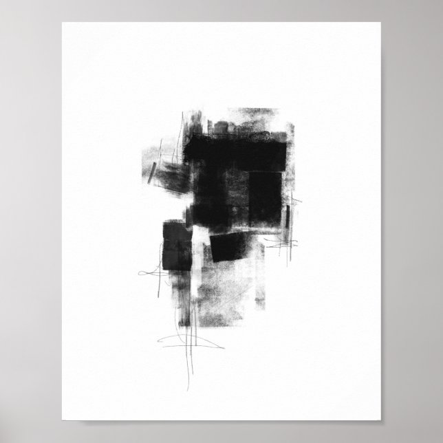 Svart och vit minimiAbstrakt Art. 111 Poster (Framsidan)