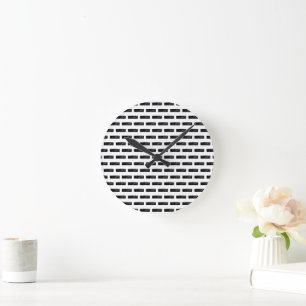 Svart och vit "Minus"-symbol Lino-klipp Rund Klocka
