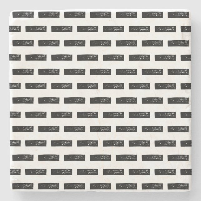 Svart och vit "Minus"-symbol Lino-klipp Stenunderlägg (Framsidan)