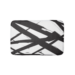 Svart och vit modern Abstrakt Art Line Decorative Badrumsmatta