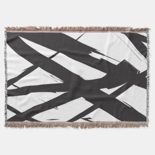 Svart och vit modern Abstrakt Art Line Decorative Filt