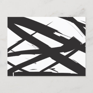 Svart och vit modern Abstrakt Art Line Decorative Helg Vykort