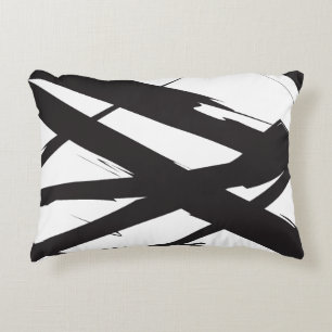 Svart och vit modern Abstrakt Art Line Decorative Prydnadskudde