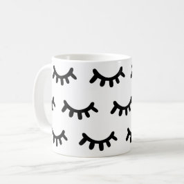 Svart och vit modern abstrakt söt öga mönster kaffemugg