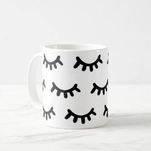 Svart och vit modern abstrakt söt öga mönster kaffemugg
