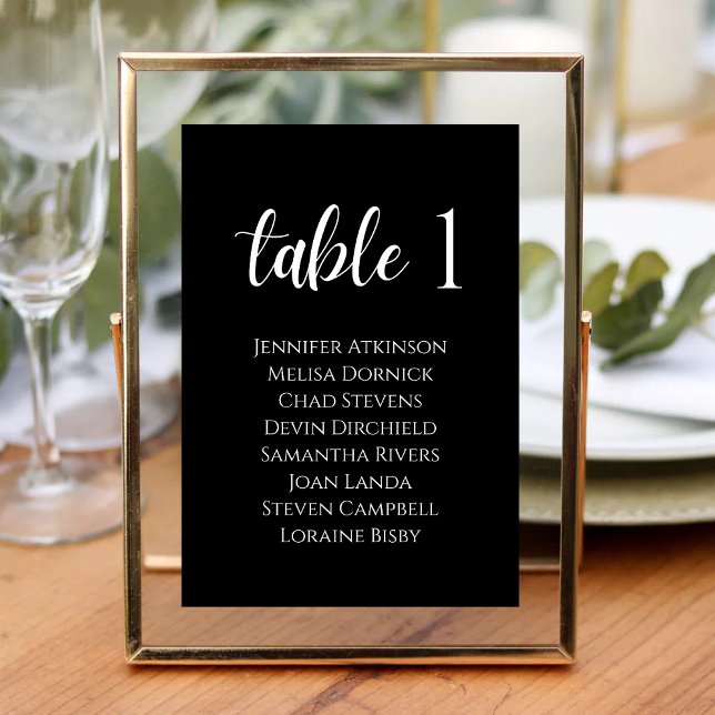 Svart och Vit Modern Elegans Bröllop Bordsnummer (Black and white table number adds modern elegance and style to your wedding tables.)