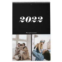 Svart och vit modern fetstil enkel kalender