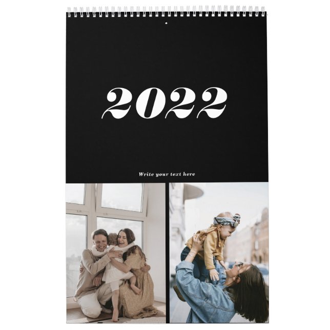 Svart och vit modern fetstil enkel kalender (Omslag)