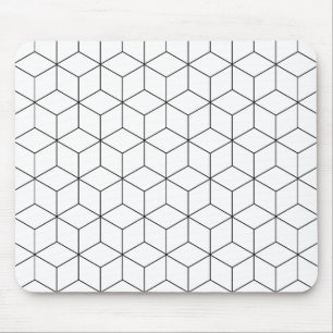 Svart och vit modern geometri musmatta