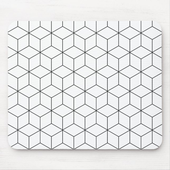 Svart och vit modern geometri musmatta (Framsidan)