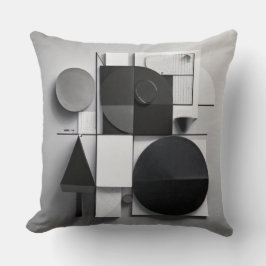 Svart och vit modern grafik kudde