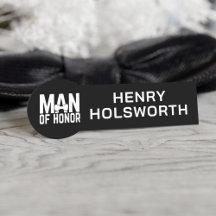 Svart och Vit Modern Man of Honor Namn Märke
