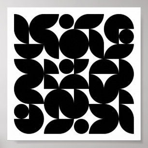 Svart och vit modern minimalism mönster poster