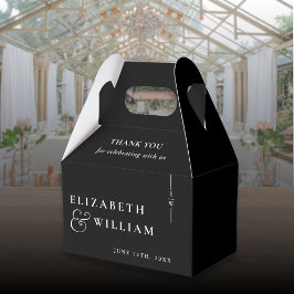 Svart och vit modern monogram bröllop tack  presentaskar
