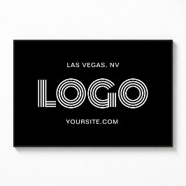 Svart och vit modern rektangulär logotyp poster