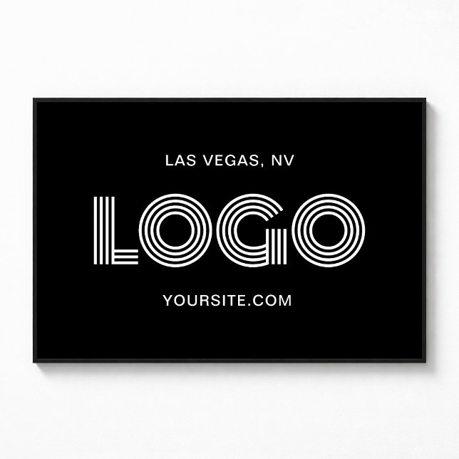 Svart och vit modern rektangulär logotyp poster (Black and White Modern Rectangular Logo Poster)